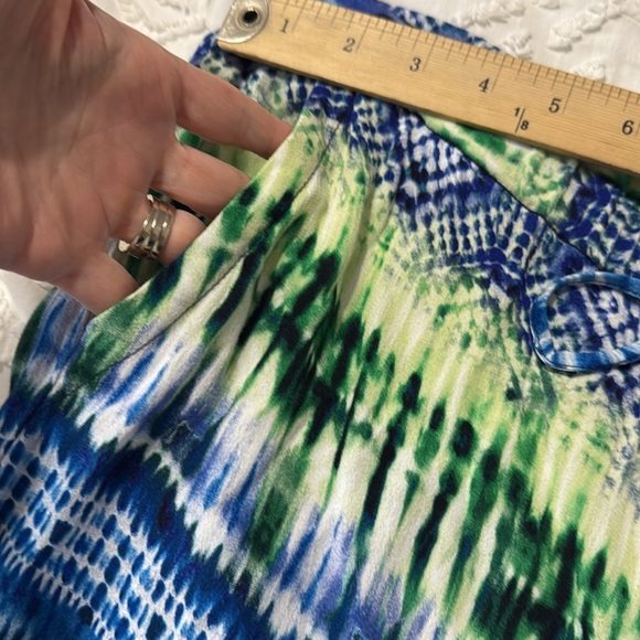 CHAUS Women's Palazzo Pants Blue Multi Pockets Wide Leg Elastic Waist Medium - Picture 6 of 6